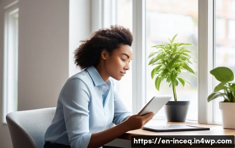 사회책임 투자 관련 금융 상품 소개 - **Prompt:** A diverse individual, appearing thoughtful and empowered, sits in a bright, modern home ...