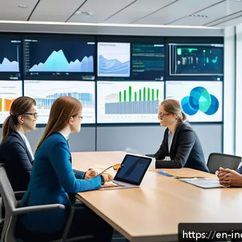 사회책임 투자 기준 개발을 위한 단계 - A modern office environment showing a diverse group of professional investors and analysts around a ...