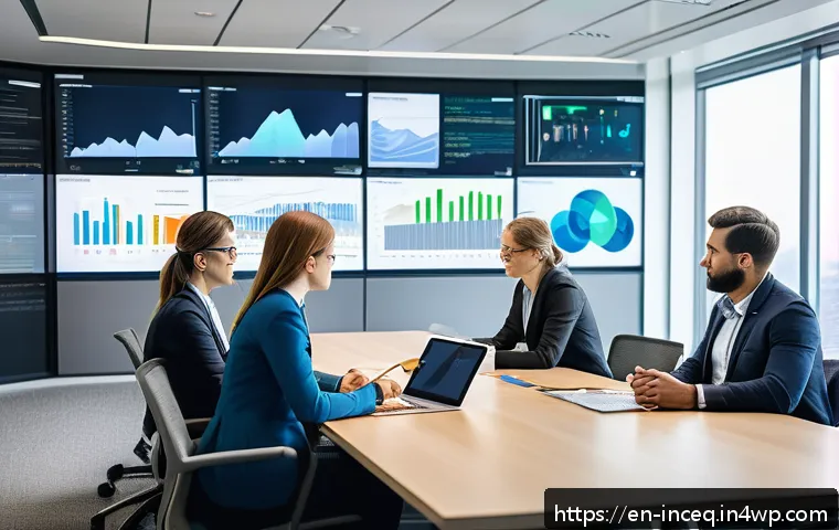 사회책임 투자 기준 개발을 위한 단계 - A modern office environment showing a diverse group of professional investors and analysts around a ...